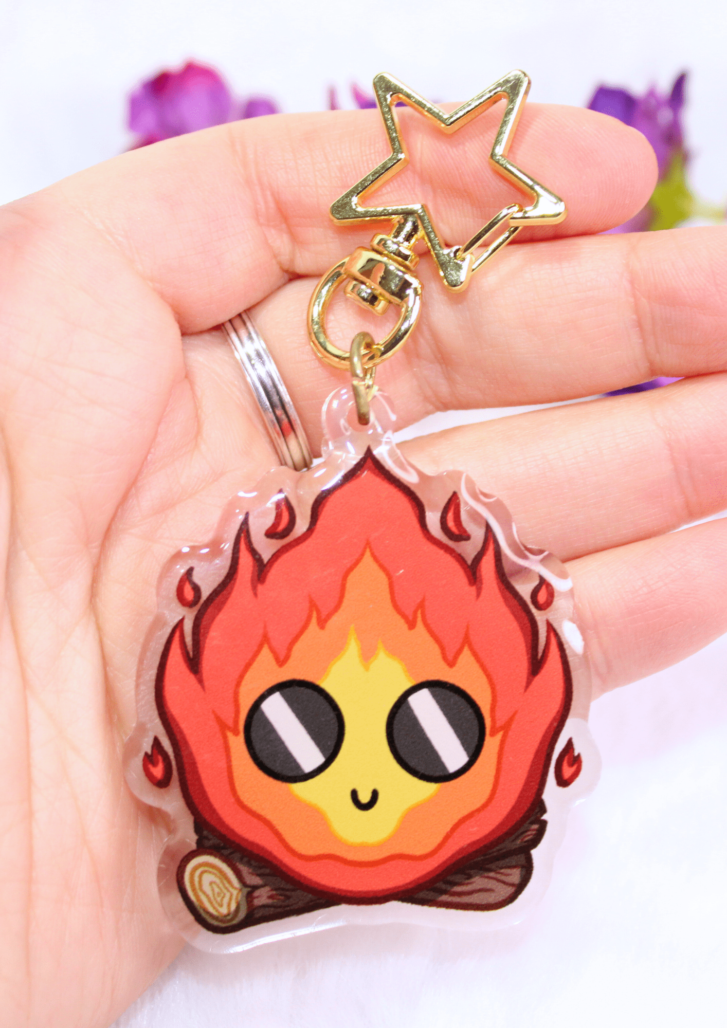 Llavero inspirado en Calcifer (El Castillo Ambulante) - Imagen 3