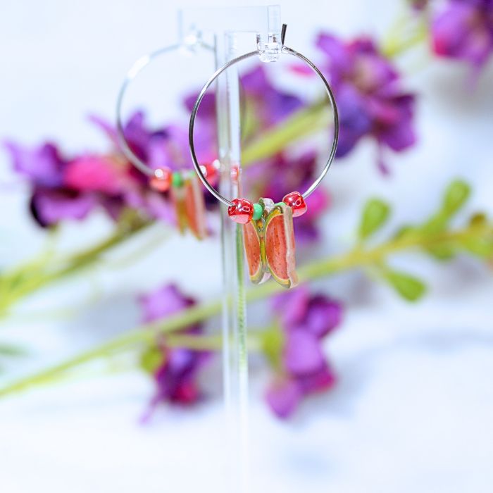Pendientes de aro de Sandiposas (Kawaii Fruit x Animals) - Imagen 4