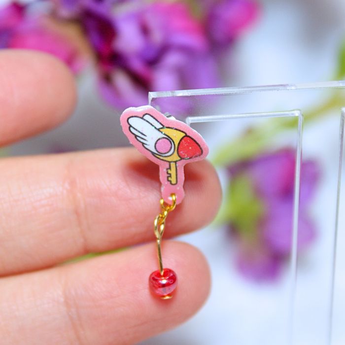 Pendientes de botón inspirados en Sakura Cazadora de Cartas - Imagen 3