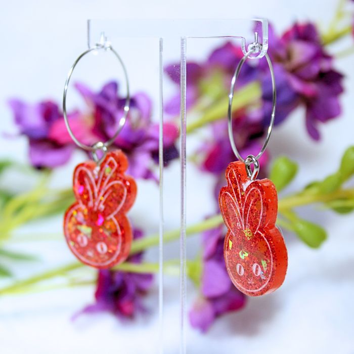 Pendientes de aro de resina: Cerenejito (Kawaii Fruit x Animals) - Imagen 2