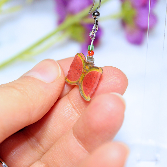Pendientes de gancho de Sandiposas (Kawaii Fruit x Animals) - Imagen 4