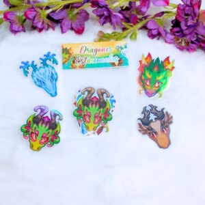 Pack de pegatinas holográficas de Dragones Estacionales.