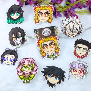 Pack de pegatinas de vinilo inspiradas en los nueve pilares del anime Kimetsu no Yaiba o Demon Slayer o Guardianes de la Noche.