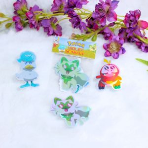 pack de pegatinas holográficas inspirada en los pokemon iniciales de paldea