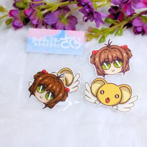 Pack de pegatinas de vinilo inspiradas en el anime Sakura Cazadora de Cartas.
