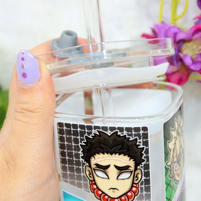Vaso de cristal con tapa inspirado en Demon Slayer - Imagen 6