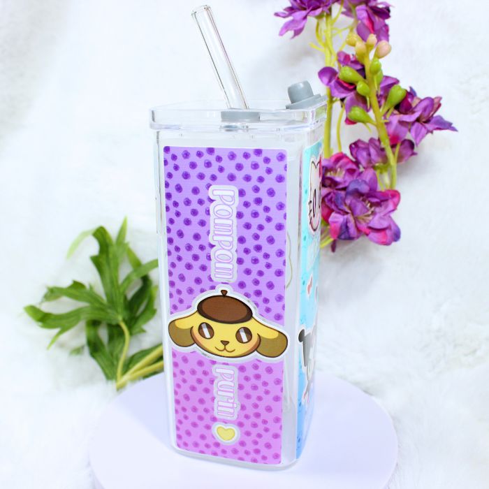 Vaso de cristal con tapa inspirado en Sanrio - Imagen 5
