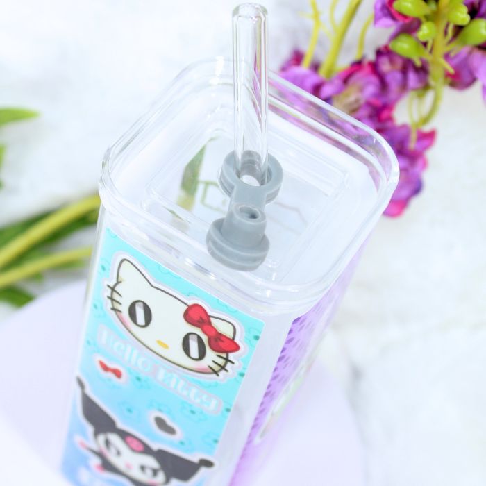 Vaso de cristal con tapa inspirado en Sanrio - Imagen 3