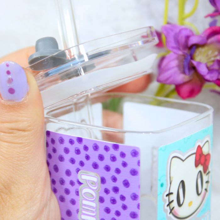 Vaso de cristal con tapa inspirado en Sanrio - Imagen 6