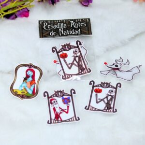 Pack de pegatinas de vinilo inspiradas en la película de animación Pesadilla Antes de Navidad, de Tim Burton.