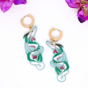 Pendientes de aro inspirados en el dragón Haku (El Viaje de Chihiro)
